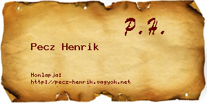 Pecz Henrik névjegykártya